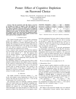 Poster: Effect of Cognitive Depletion on Password Choice