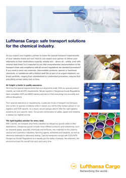 Lufthansa Cargo: safe transport solutions for the chemical industry.