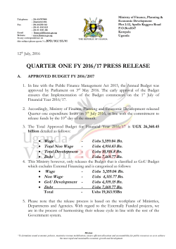 quarter one fy 2016/17 press release
