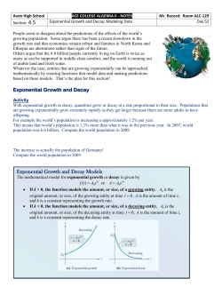 Exponential Growth and Decay Models
