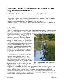 Assessment of benthic flux of dissolved organic carbon in
