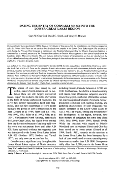 dating the entry of corn (zea mays) into the lower great lakes region