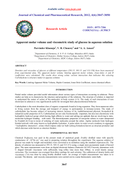 Apparent molar volume and viscometric study of glucose in aqueous