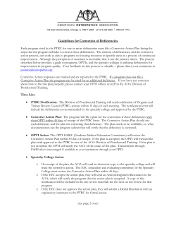 Guidelines for Correction of Deficiencies