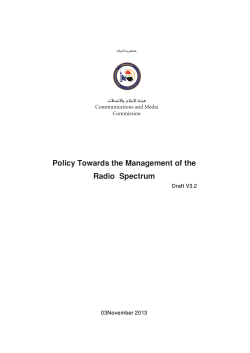Policy Towards the Management of the Radio Spectrum