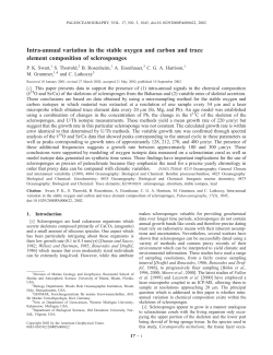 annual variation in the stable oxygen and carbon and trace element