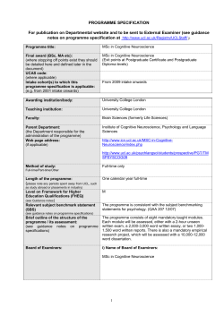 MSc Cognitive Neuroscience