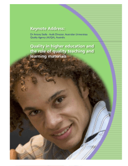 Keynote Address: Quality in higher education and the role of quality