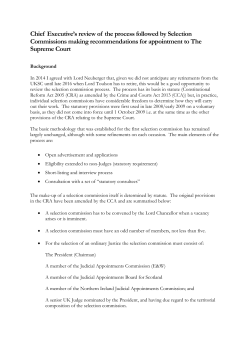 Review of process supporting independent selection commissions