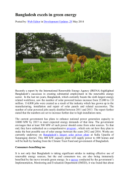 Bangladesh excels in green energy