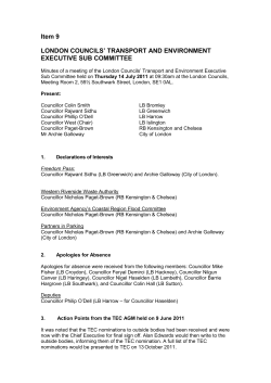 ALG TRANSPORT AND ENVIRONMENT EXECUTIVE SUB