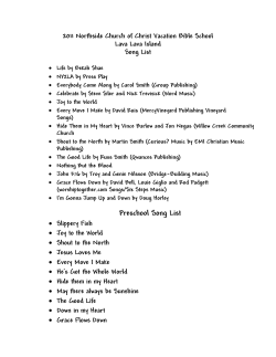 Preschool Song List - Northside Church of Christ