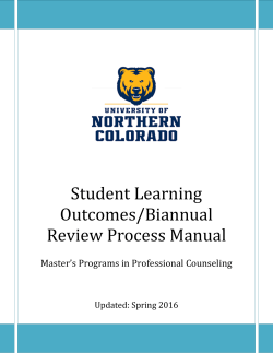 Student Learning Outcomes (SLOs) Manual