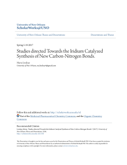 Studies directed Towards the Iridium Catalyzed Synthesis of New