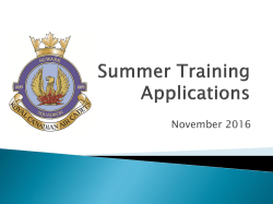 Air Cadet Summer Training Applications