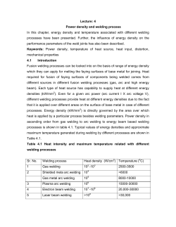 Lecture: 4 Power density and welding process In this chapter