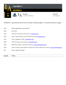 ESTIMATES &ndash; Special Home Game Event: Cal State LA Golden
