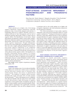 post-stroke cognitive impairment
