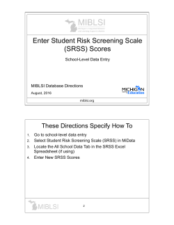Enter Student Risk Screening Scale (SRSS) Scores