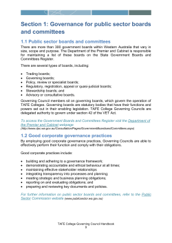 TAFE governing council handbook - Section 1