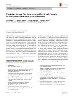 Plant diversity and functional groups affect Si and Ca pools in