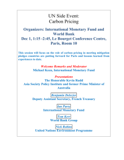 IMF cop 21 Side Event on Carbon Pricing, December 1, 2015