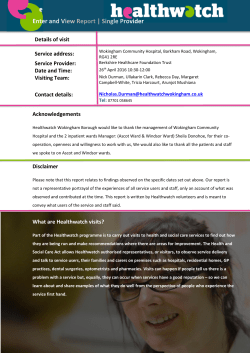 Details of visit Service address: Service Provider: Date and Time