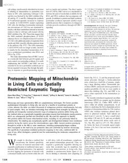 Proteomic Mapping of Mitochondria in Living Cells via Spatially