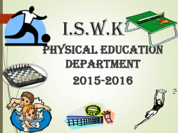 I.S.W.K SPORTS AND GAMES ANALYSIS