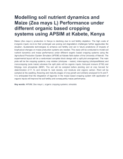 Modelling soil nutrient dynamics and Maize (Zea mays L