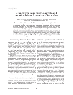 Complex span tasks, simple span tasks, and cognitive abilities: A