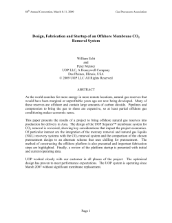 Design, Fabrication and Startup of an Offshore Membrane CO2