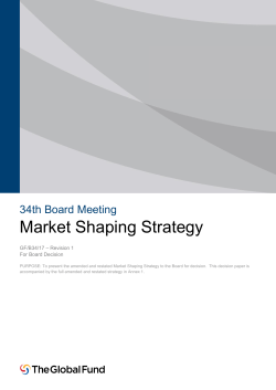 Market Shaping Strategy - The Global Fund to Fight AIDS