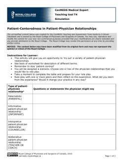 Patient-Centeredness in Patient