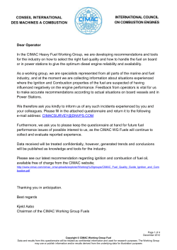 Questionnaire - CIMAC, the International Council on Combustion