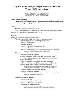Mindfulness for Educators - Virginia Association for Early Childhood