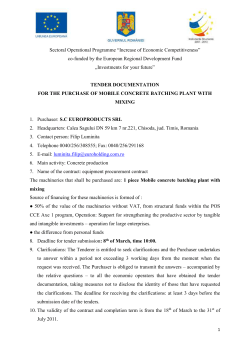 Sectoral Operational Programme *Increase of Economic