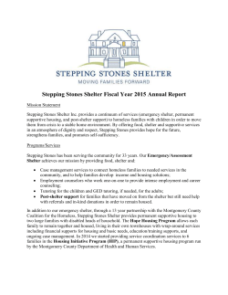Stepping Stones Shelter Annual Report FY 2015