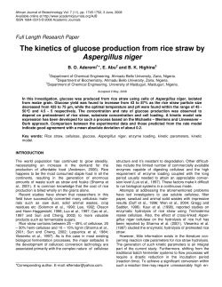 The kinetics of glucose production from rice straw by Aspergillus niger