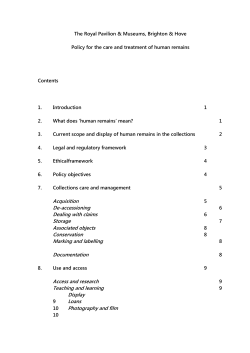 Policy for the care and treatment of human remains