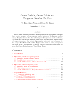 Genus Periods, Genus Points and Congruent Number Problem