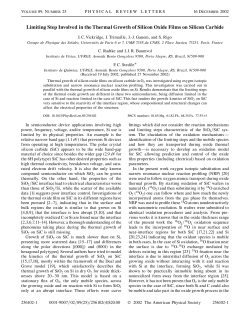 Limiting Step Involved in the Thermal Growth of