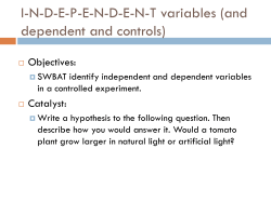 INDEPENDENT variables (and dependent and controls)