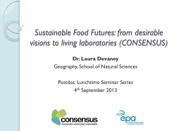 Sustainable Food Futures: from desirable visions to living laboratories