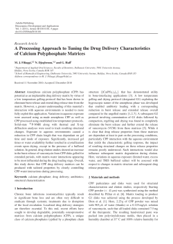 A Processing Approach to Tuning the Drug Delivery Characteristics