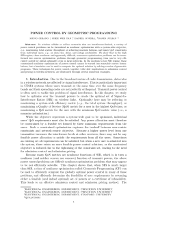 POWER CONTROL BY GEOMETRIC PROGRAMMING 1