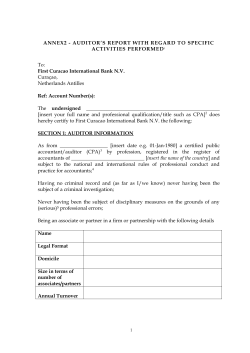 ANNEX2 - Auditor`s report with regard to specific activities performed1
