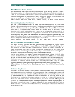 Profile Of Contesting Directors - MCB