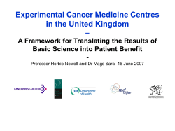 Experimental Cancer Medicine Centertes in the UK