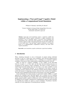 Implementing a &ldquo;Fast and Frugal&rdquo; Cognitive Model within a